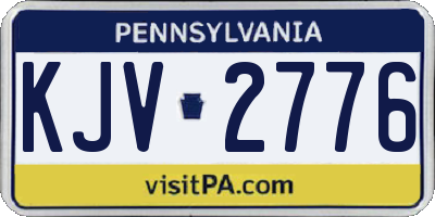 PA license plate KJV2776