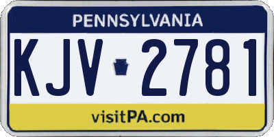 PA license plate KJV2781