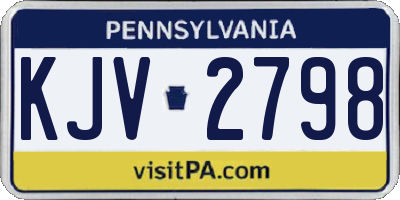 PA license plate KJV2798