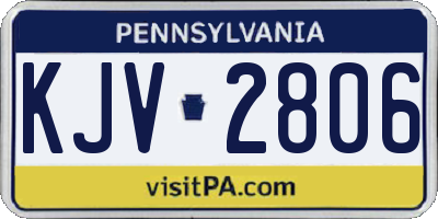 PA license plate KJV2806
