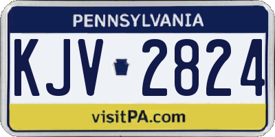 PA license plate KJV2824