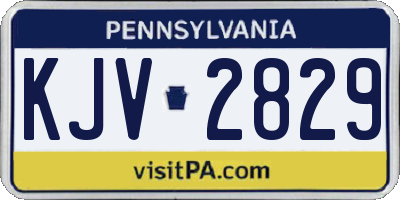 PA license plate KJV2829