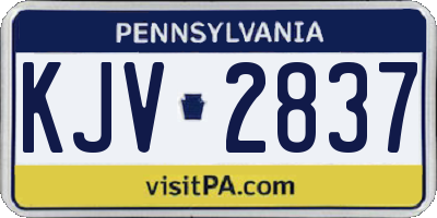 PA license plate KJV2837