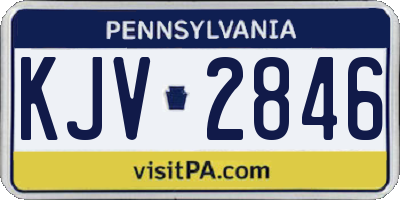PA license plate KJV2846
