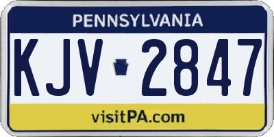 PA license plate KJV2847