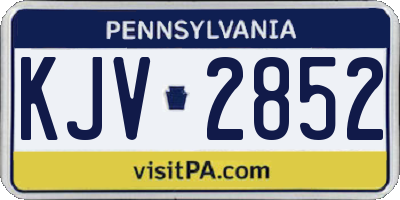 PA license plate KJV2852