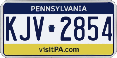 PA license plate KJV2854