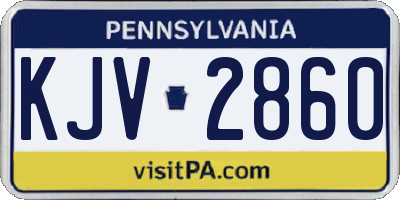 PA license plate KJV2860