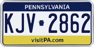 PA license plate KJV2862