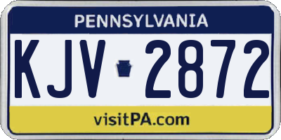 PA license plate KJV2872