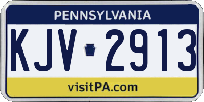 PA license plate KJV2913