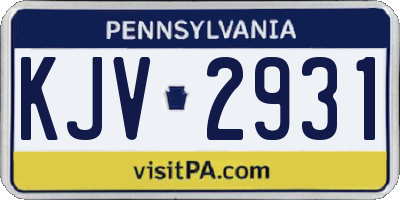 PA license plate KJV2931