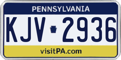 PA license plate KJV2936