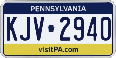 PA license plate KJV2940