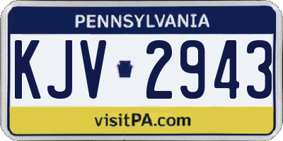 PA license plate KJV2943