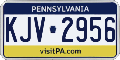 PA license plate KJV2956