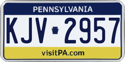 PA license plate KJV2957
