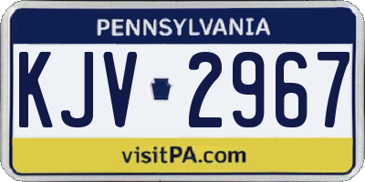 PA license plate KJV2967