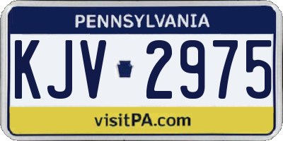 PA license plate KJV2975