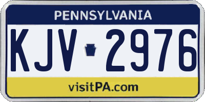 PA license plate KJV2976