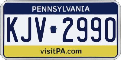 PA license plate KJV2990