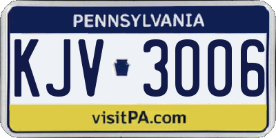 PA license plate KJV3006