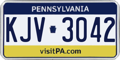 PA license plate KJV3042