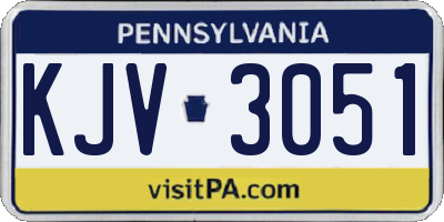 PA license plate KJV3051