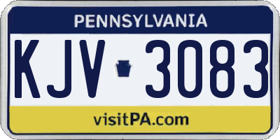 PA license plate KJV3083