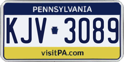 PA license plate KJV3089