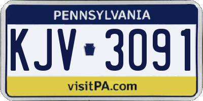 PA license plate KJV3091