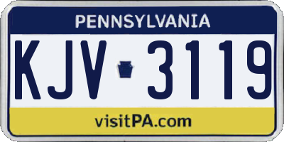 PA license plate KJV3119