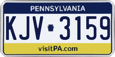 PA license plate KJV3159