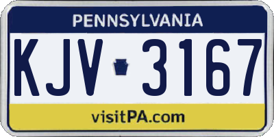 PA license plate KJV3167