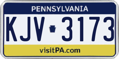 PA license plate KJV3173