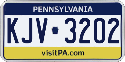 PA license plate KJV3202