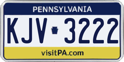 PA license plate KJV3222