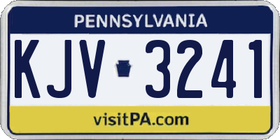 PA license plate KJV3241