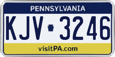 PA license plate KJV3246