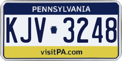 PA license plate KJV3248