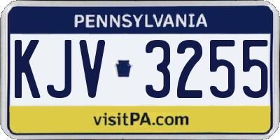 PA license plate KJV3255