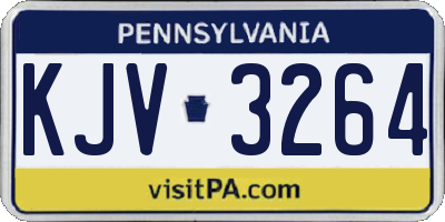 PA license plate KJV3264