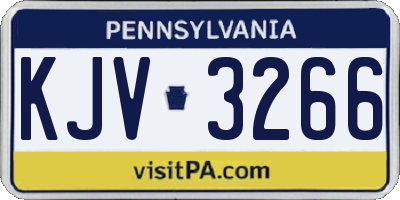 PA license plate KJV3266