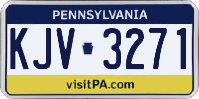 PA license plate KJV3271