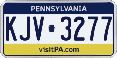 PA license plate KJV3277