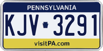 PA license plate KJV3291