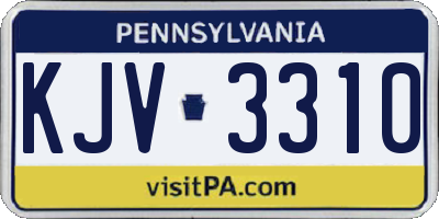 PA license plate KJV3310