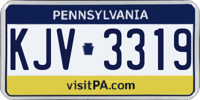 PA license plate KJV3319