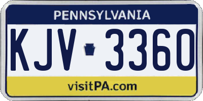 PA license plate KJV3360