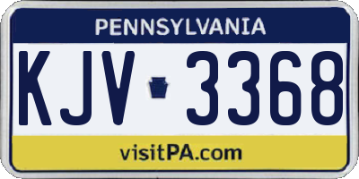 PA license plate KJV3368